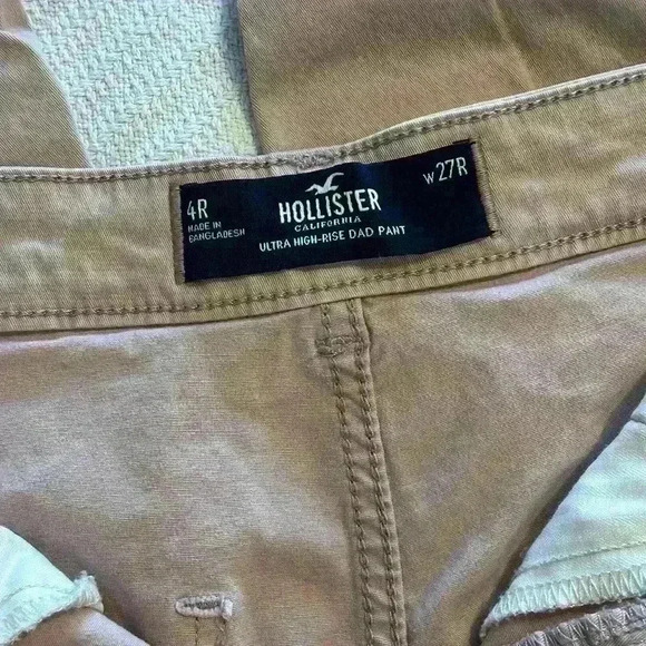 Hollister Ultra High Rise Dad Pant Cargo Baby Pink Size 4 R - Picture 3 of 6
